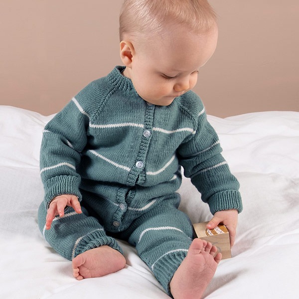 Strikkedress Vårstriper - garnpakke i Bluum Soft Merino Ull