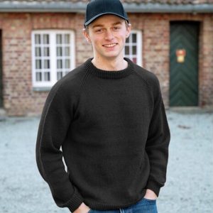 Strikkegenser Ultimate til herre Svart - garnpakke i Bluum Soft Merino Ull