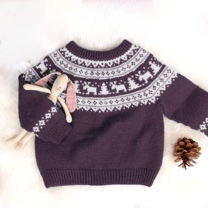 Strikkegenser Vinternatt - garnpakke i Bluum Pure Eco Baby Wool