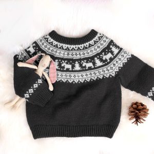 Strikkegenser Vinternatt - garnpakke i Bluum Pure Eco Baby Wool