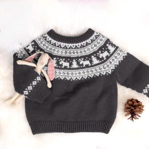 Strikkegenser Vinternatt - garnpakke i Bluum Pure Eco Baby Wool