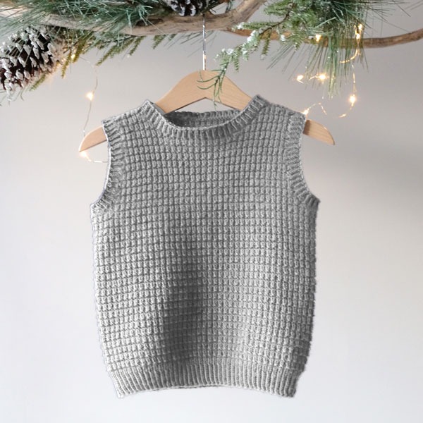 Strikkevest Hugo - garnpakke i Bluum Soft Merino Ull