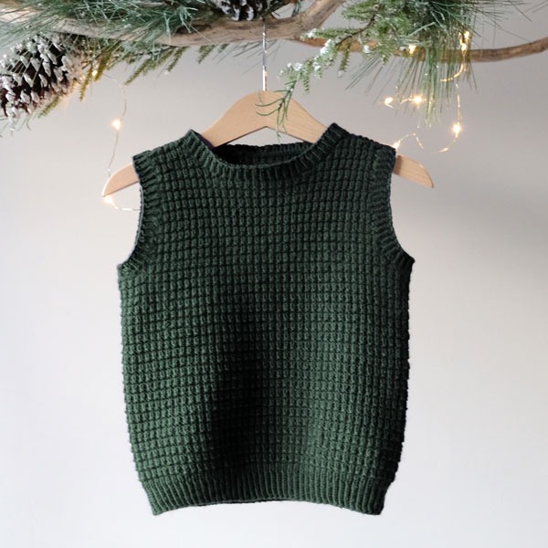 Strikkevest Hugo - garnpakke i Bluum Soft Merino Ull