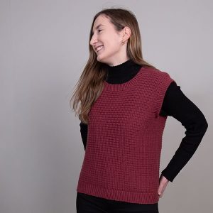 Strikkevest Robin til dame - garnpakke i Bluum Soft Merino Ull