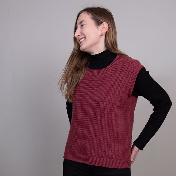 Strikkevest Robin til dame - garnpakke i Bluum Soft Merino Ull
