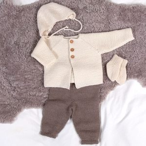 Strikkesett Babysett Rille SM2 - garnpakke i Bluum Soft Merino Ull