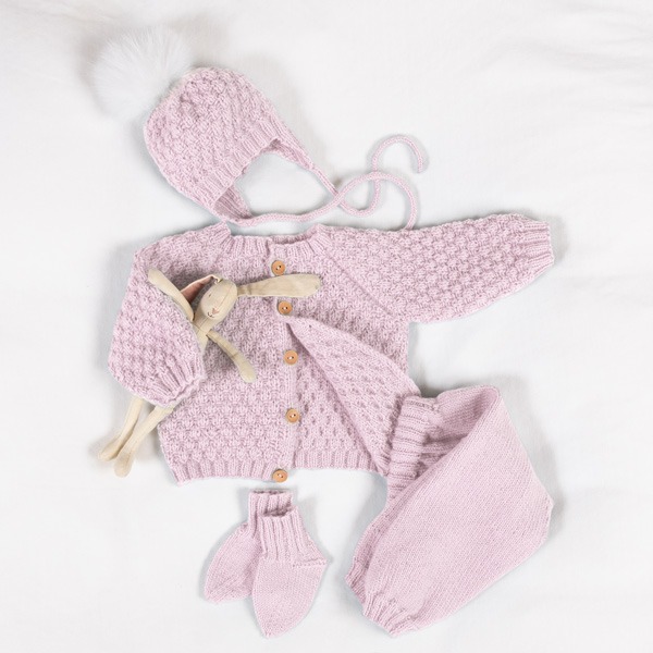 Strikkesett Babysett Hompetitten - garnpakke i Bluum Pure Eco Baby Wool