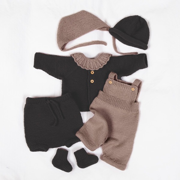 Strikkesett Babypakke Rille - garnpakke i Bluum Pure Eco Baby Wool