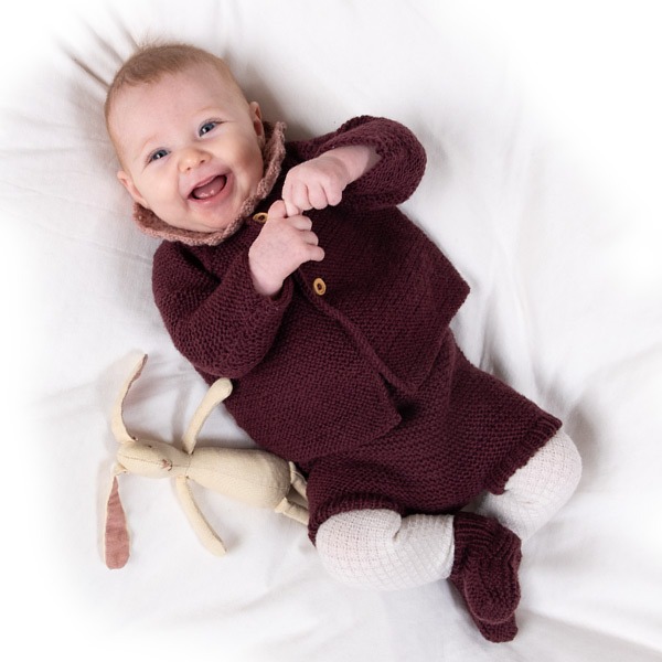 Strikkesett Babypakke Rille - garnpakke i Bluum Pure Eco Baby Wool