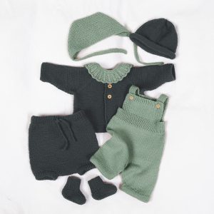 Strikkesett Babypakke Rille - garnpakke i Bluum Pure Eco Baby Wool