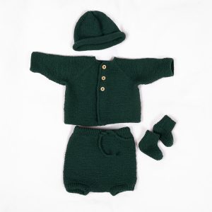 Strikkesett Rille m/bleiebukse og lue - garnpakke i Bluum Pure Eco Baby Wool