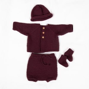 Strikkesett Rille m/bleiebukse og lue - garnpakke i Bluum Pure Eco Baby Wool
