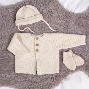 Strikkesett Babysett Rille med lue - garnpakke i Bluum Soft Merino Ull