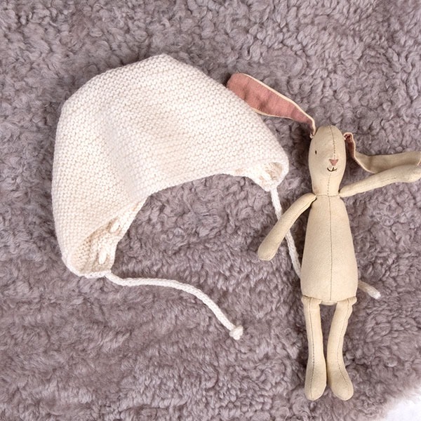 Strikkesett Babysett Rille med kyse - garnpakke i Bluum Soft Merino Ull