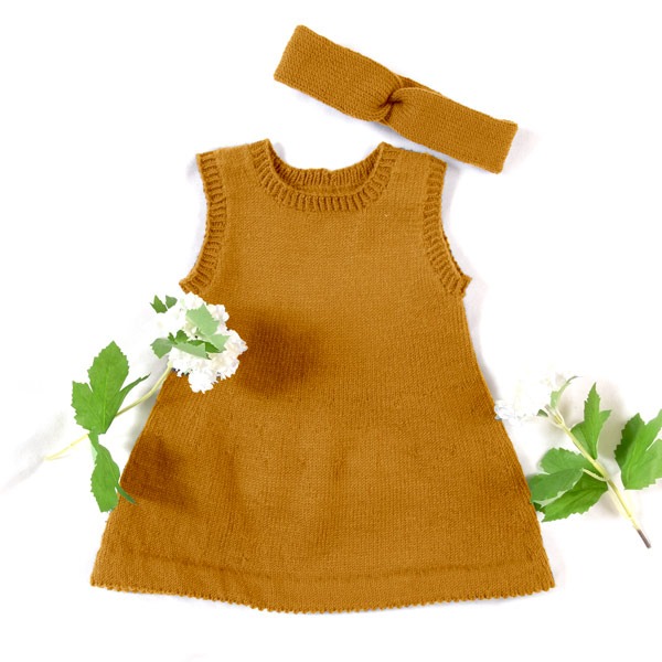 Strikketunika med hårbånd - garnpakke i Bluum Soft Merino Ull