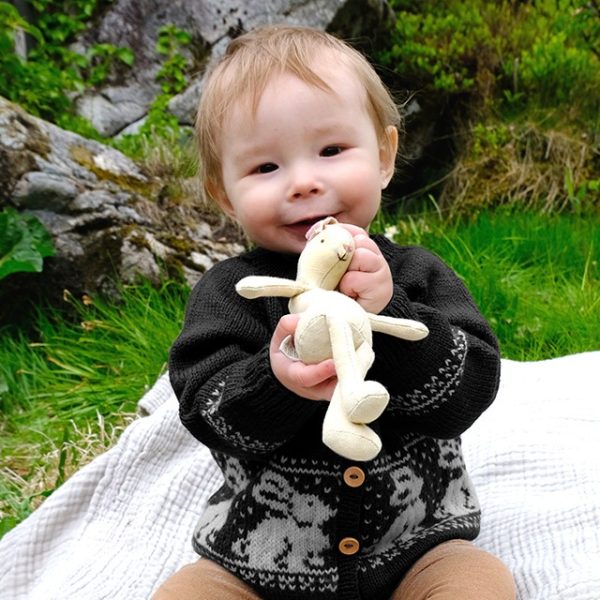 Strikkejakke Kanin Koksgrå - garnpakke i Bluum Pure Eco Baby Wool