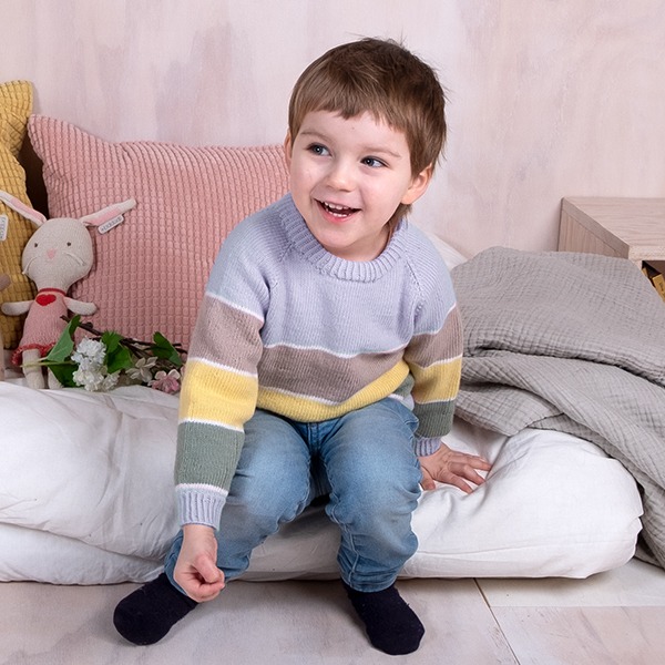 Strikkegenser Sukkerspinn - garnpakke i Bluum Soft Merino Ull