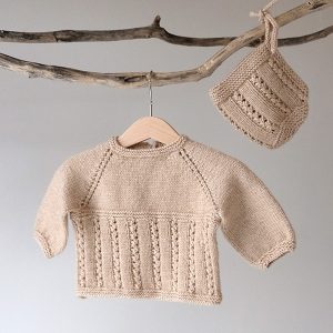 Strikkegenser Kamilla m/kyse - garnpakke fra Bluum i Sunset in Sahara