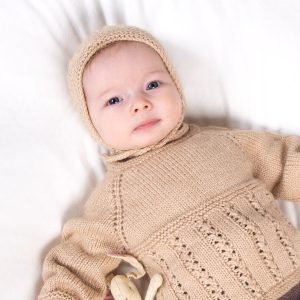 Strikkegenser Kamilla m/kyse - garnpakke fra Bluum i Sunset in Sahara