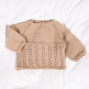 Strikkegenser Kamilla m/kyse - garnpakke fra Bluum i Sunset in Sahara