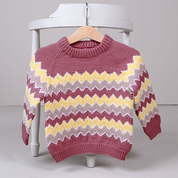 Strikkegenser Lollipop - garnpakke i Bluum Soft Merino Ull