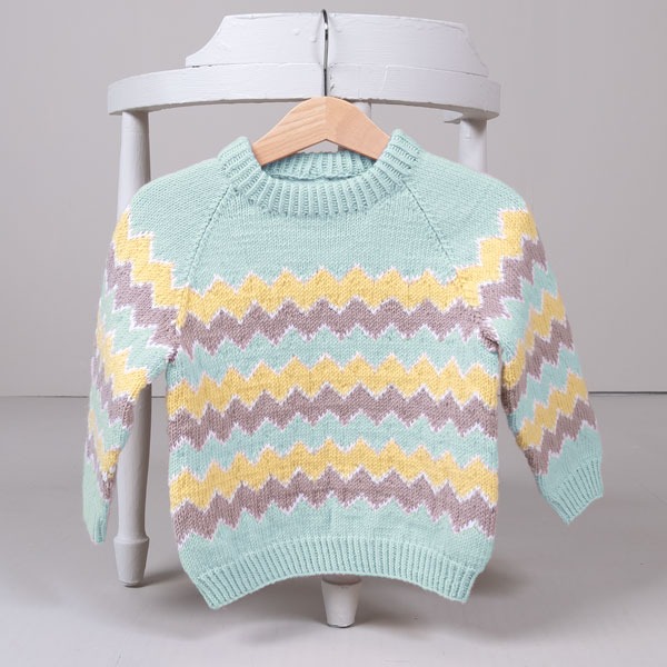 Strikkegenser Lollipop - garnpakke i Bluum Soft Merino Ull