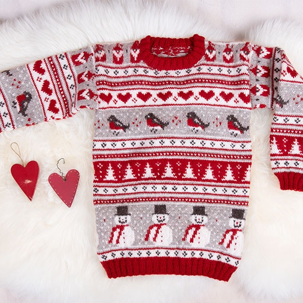 Bluum strikk - Julegenser 4 frg og nisselue i Soft Merino Ull