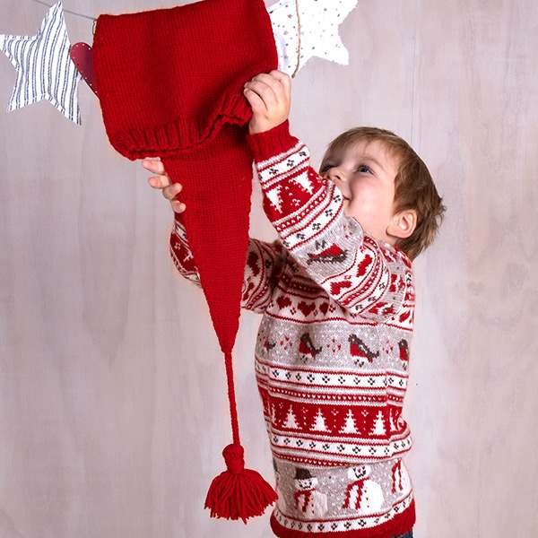 Bluum strikk - Julegenser 4 frg og nisselue i Soft Merino Ull