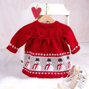 Strikkesett Snømannkjole med nisselue - garnpakke i Bluum Soft Merino Ull