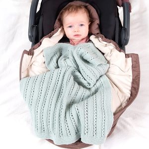 Strikk Vognteppe Ida - garnpakke i Bluum Soft Merino Ull