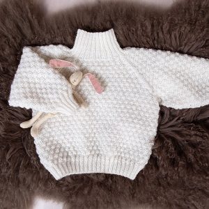 Strikkegenser Hompetitten barn - garnpakke i Bluum Pure Eco Baby Wool