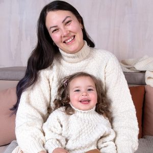 Strikkegenser Hompetitten barn - garnpakke i Bluum Pure Eco Baby Wool