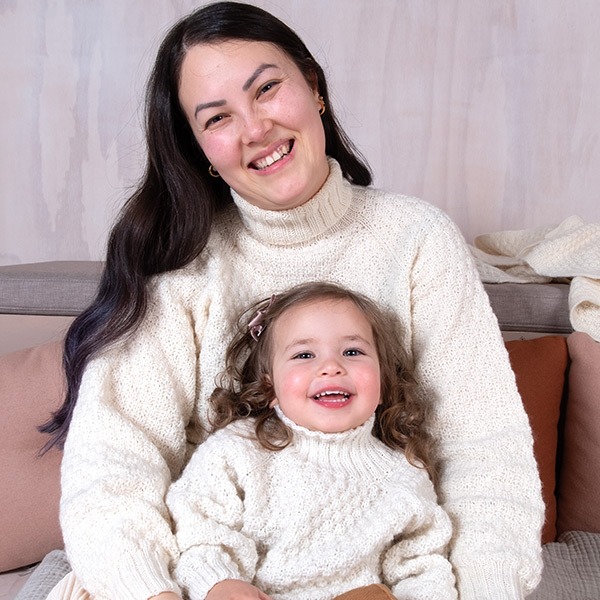 Strikkegenser Hompetitten barn - garnpakke i Bluum Pure Eco Baby Wool