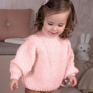 Strikkegenser Hompetitten barn - garnpakke i Bluum Pure Eco Baby Wool