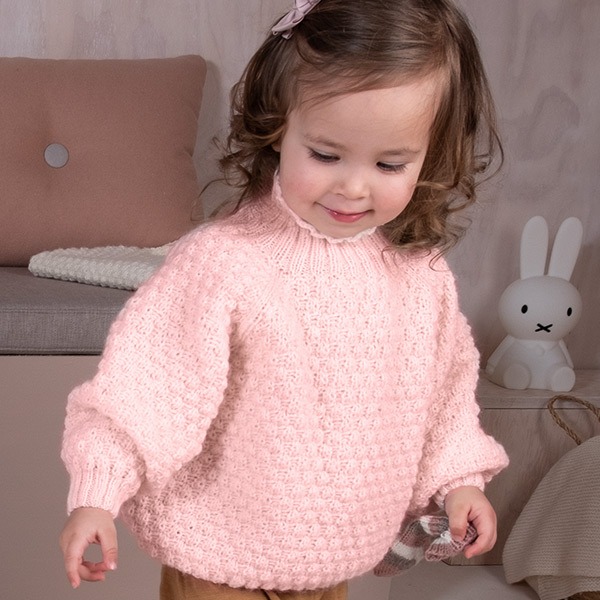 Strikkegenser Hompetitten barn - garnpakke i Bluum Pure Eco Baby Wool