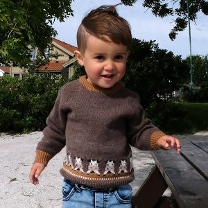 Strikkegenser Nysgjerrige kyr - garnpakke i Bluum Soft Merino Ull