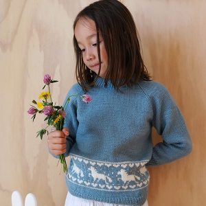 Strikkegenser Hest - garnpakke i Bluum Pure Eco Baby Wool