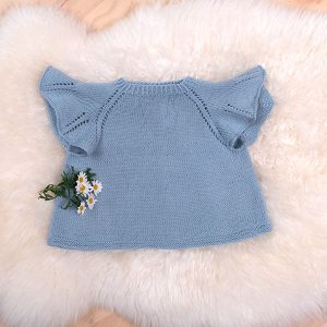 Strikk Sommerfugltopp - garnpakke i Bluum Pure Eco Baby Wool, Sirissima strikk