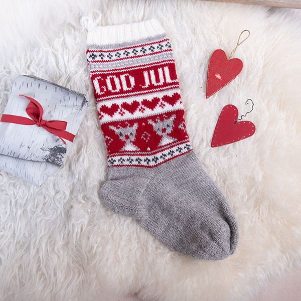 Strikk Julestrømper Snømann og Rudolf - garnpakke i Bluum Pure Eco Baby Wool