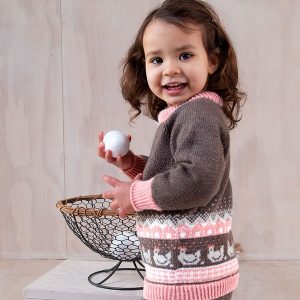 Strikkegenser Hønsegården - garnpakke i Bluum Soft Merino Ull