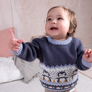 Strikkegenser Pingviner på isen - garnpakke i Bluum Soft Merino Ull