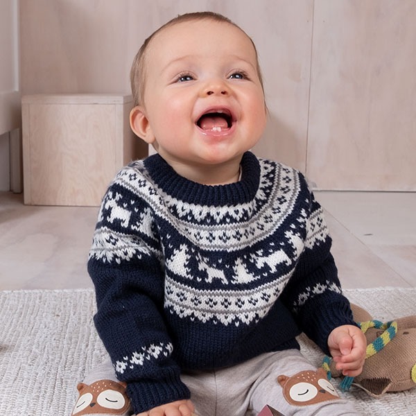 Strikkegenser Vinternatt - garnpakke i Bluum Pure Eco Baby Wool