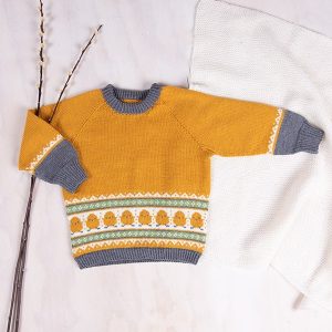 Strikkesett Kylling genser med lue - garnpakke i Bluum Soft Merino Ull