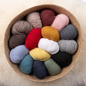 Strikkesett Kylling genser med lue - garnpakke i Bluum Soft Merino Ull