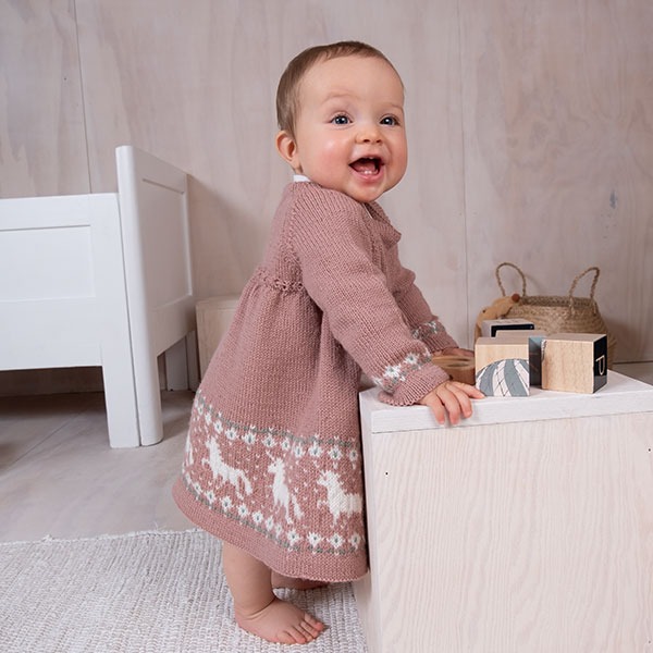 Strikkekjole Enhjørning - garnpakke i Bluum Pure Eco Baby Wool