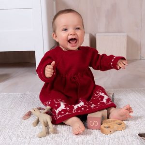 Strikkekjole Reinsdyr - garnpakke i Bluum Pure Eco Baby Wool