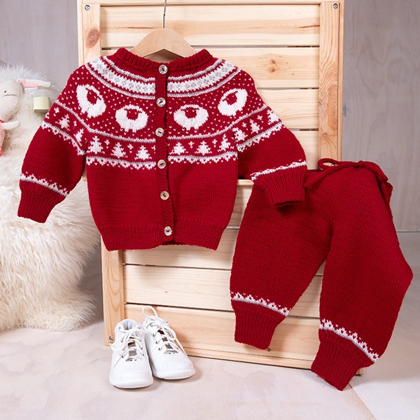 Strikkesett Billebæ jakke og bukse - garnpakke i Bluum Pure Eco Baby Wool