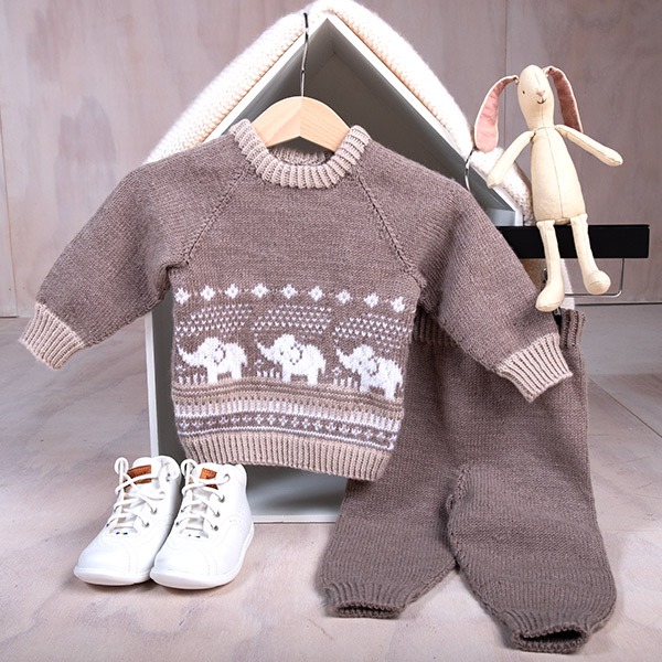 Strikkesett Elefantene bader - garnpakke i Bluum Soft Merino Ull