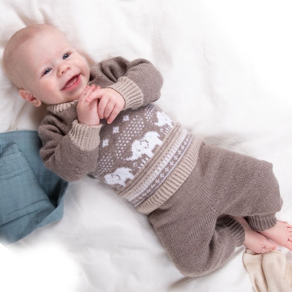 Strikkesett Elefantene bader - garnpakke i Bluum Soft Merino Ull