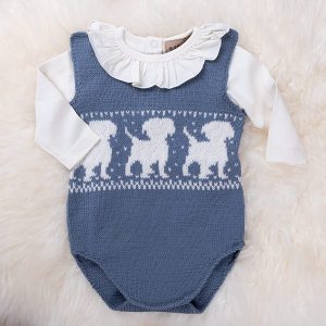 Strikkebodyer Bambi og Hund 2 stk - garnpakke i Bluum Pure Eco Baby Wool